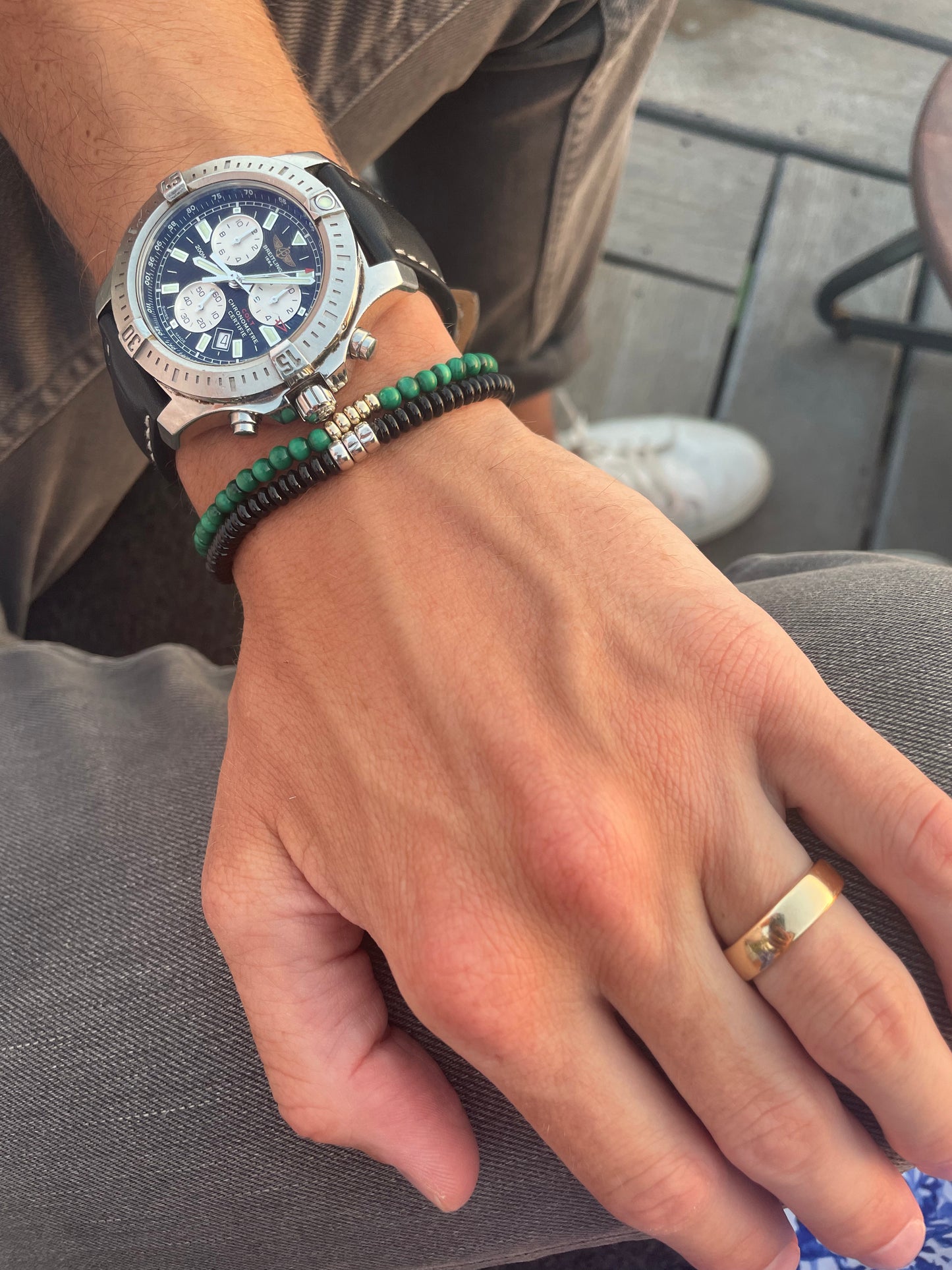 Mens Center Rondelle Bracelet - r.chiara