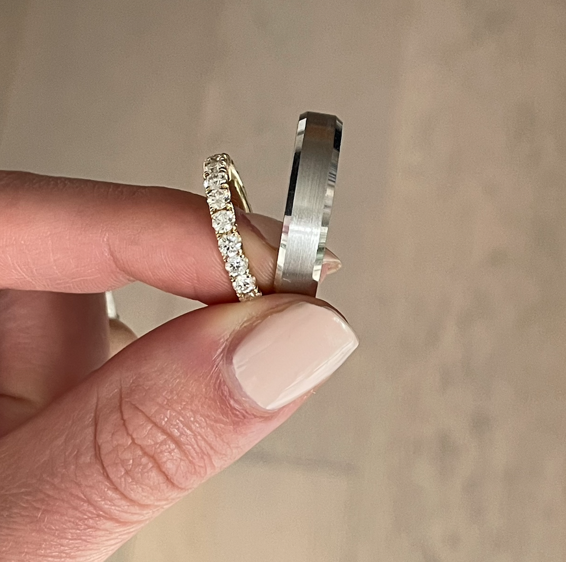 Men's Satin Finish Knife Edge Wedding Band