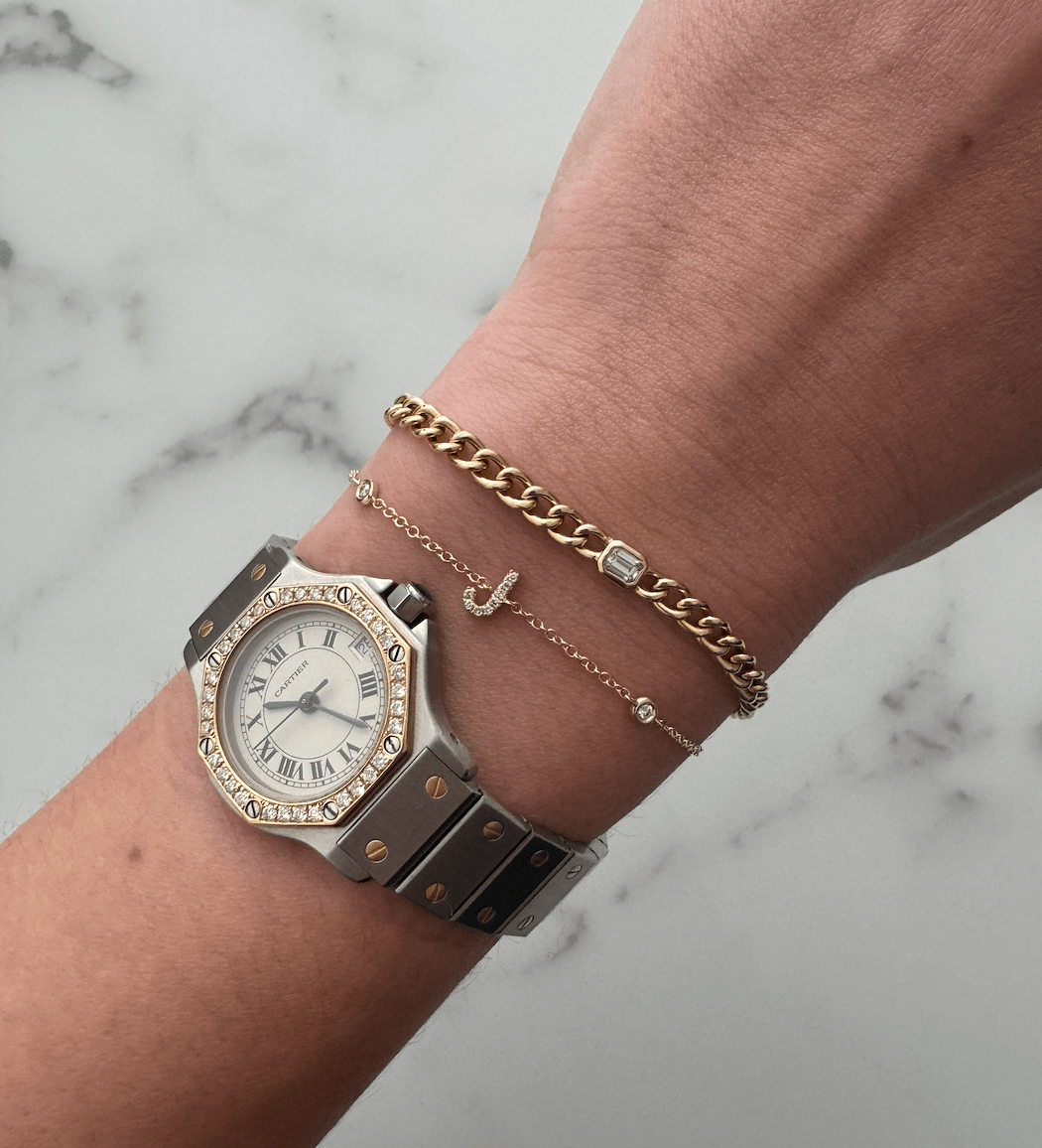 Diamond Initial Bezel Bracelet - r.chiara