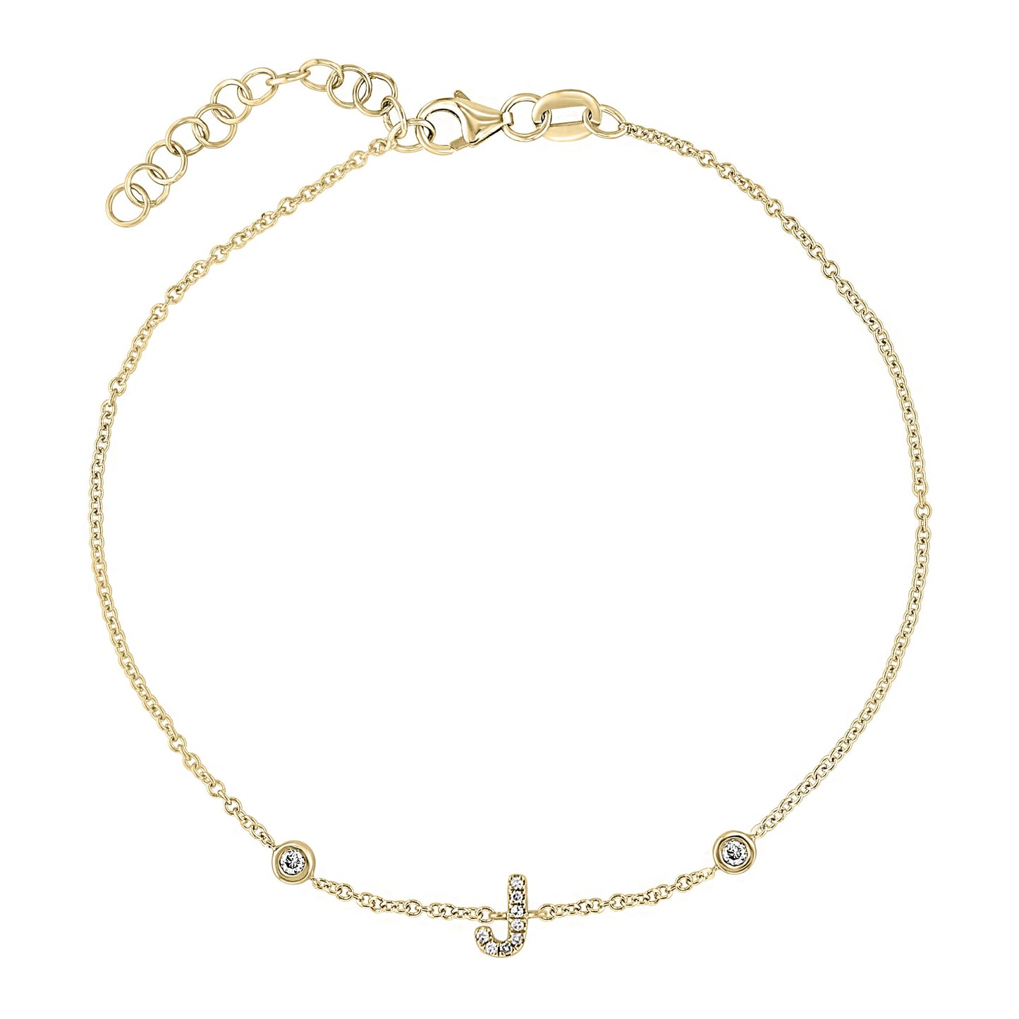 Diamond Initial Bezel Bracelet - r.chiara