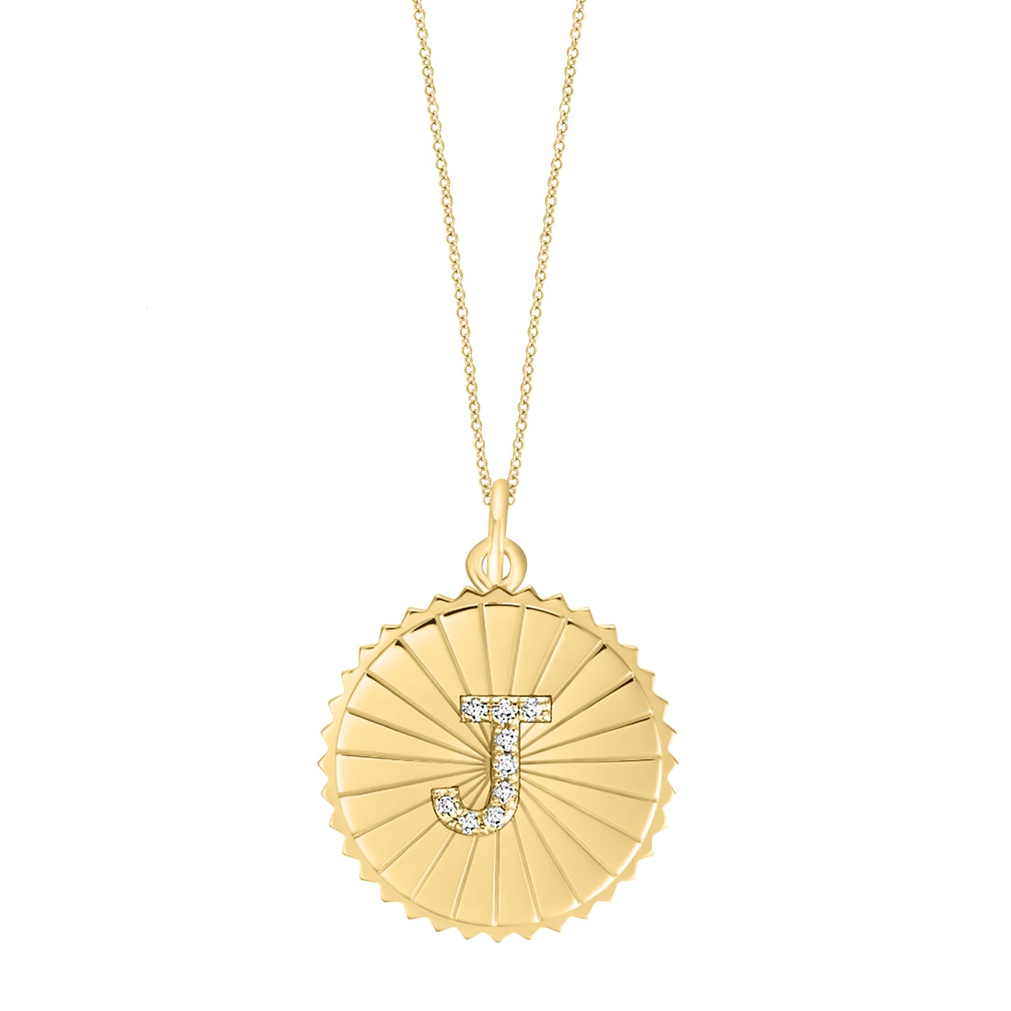 Diamond Initial Fluted Medallion - r.chiara