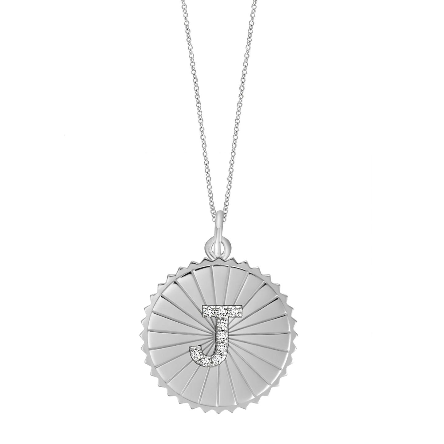 Diamond Initial Fluted Medallion - r.chiara