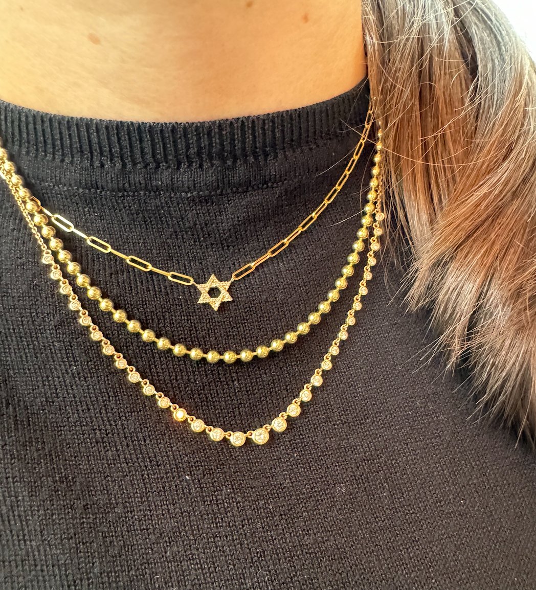 Graduated Diamond Bezel Necklace - r.chiara