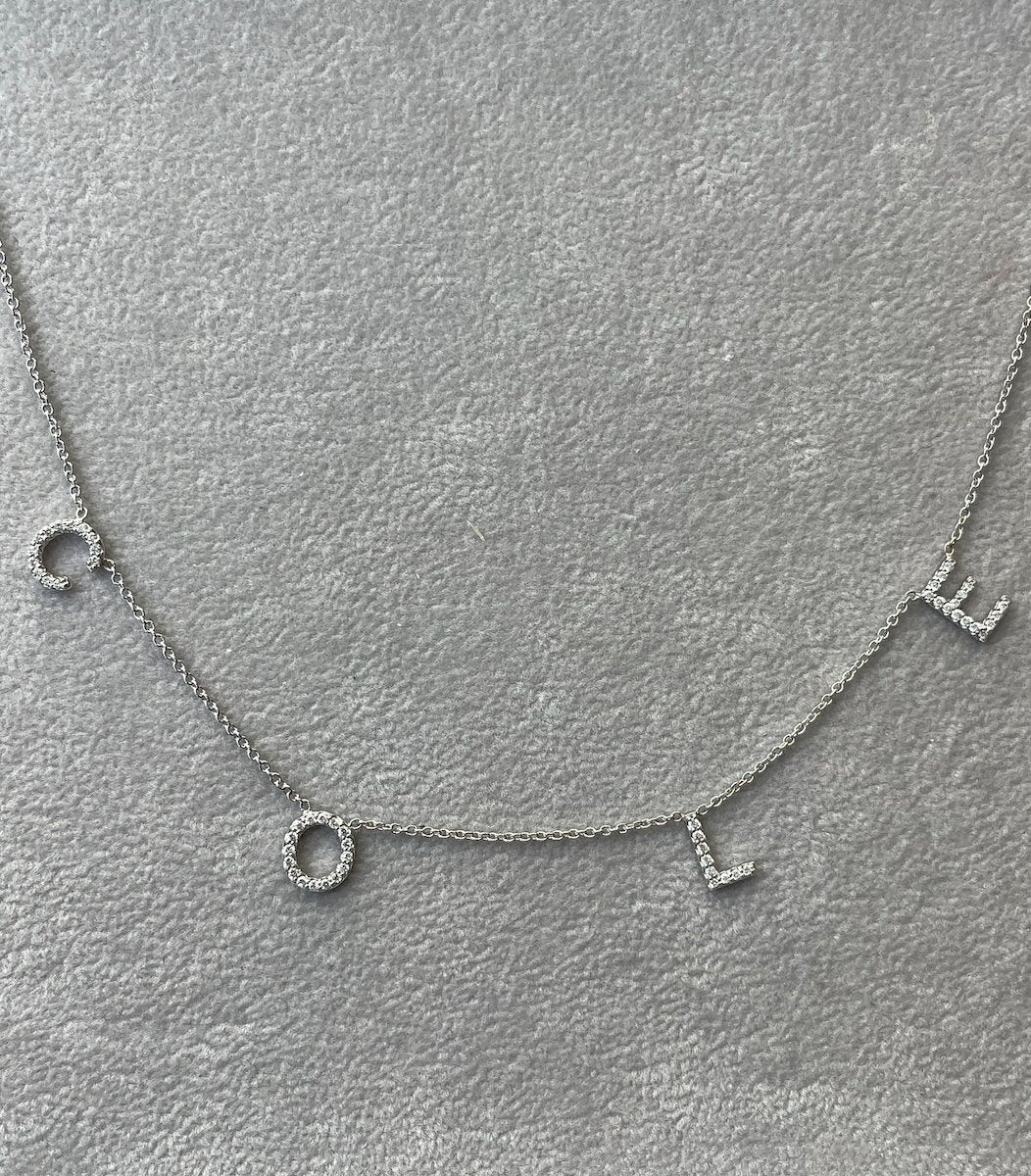 Multi Diamond Initial Necklace - r.chiara