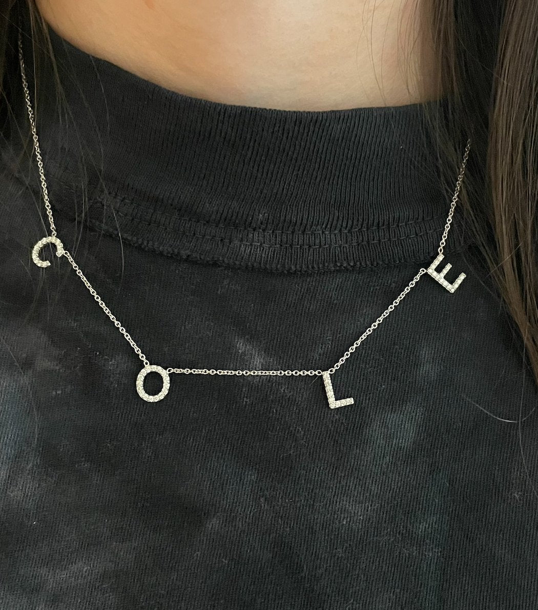 Multi Diamond Initial Necklace - r.chiara