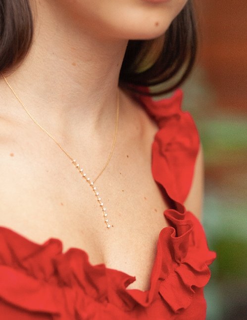 Asymmetrical Lariat Necklace - r.chiara