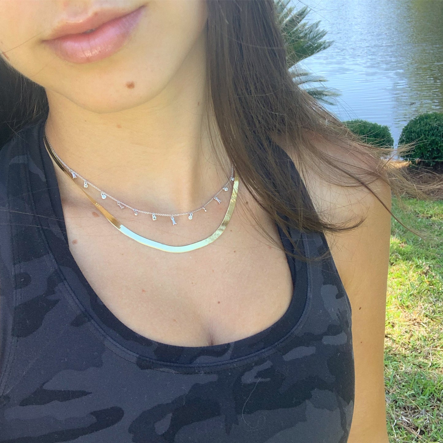 Baguette Diamond Dangle Necklace - r.chiara