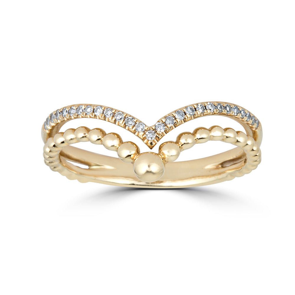 Diamond Chevron Bubble Ring - r.chiara