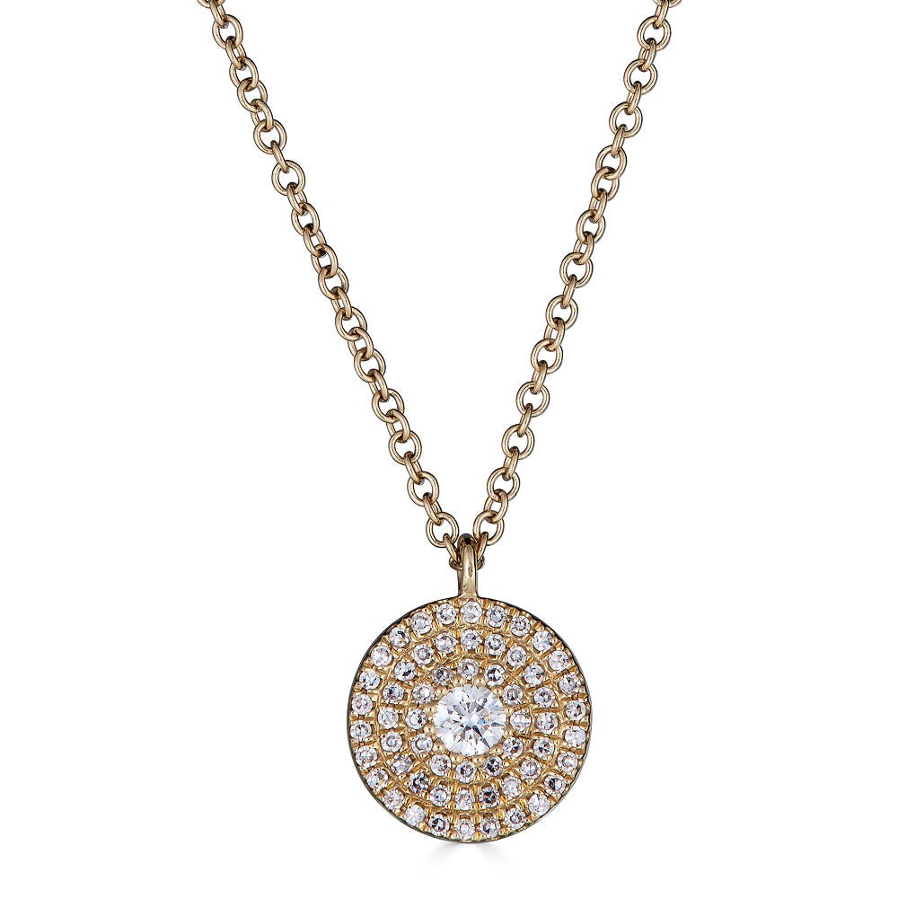 Diamond Double Row Disk Pendant - r.chiara