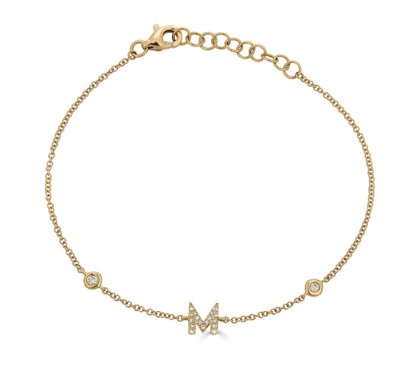 Diamond Initial Bezel Bracelet - r.chiara