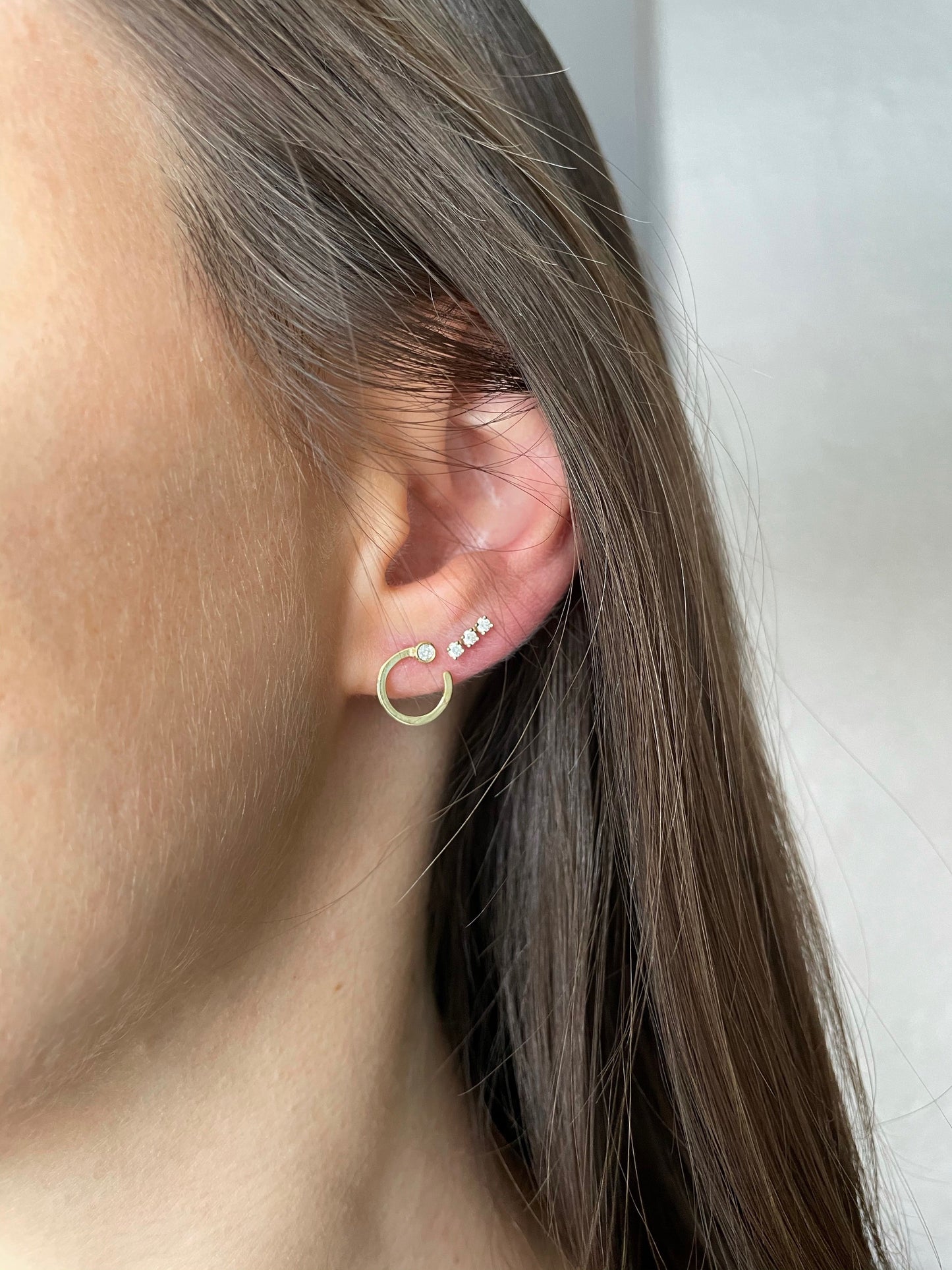Diamond Open Circle Stud - r.chiara