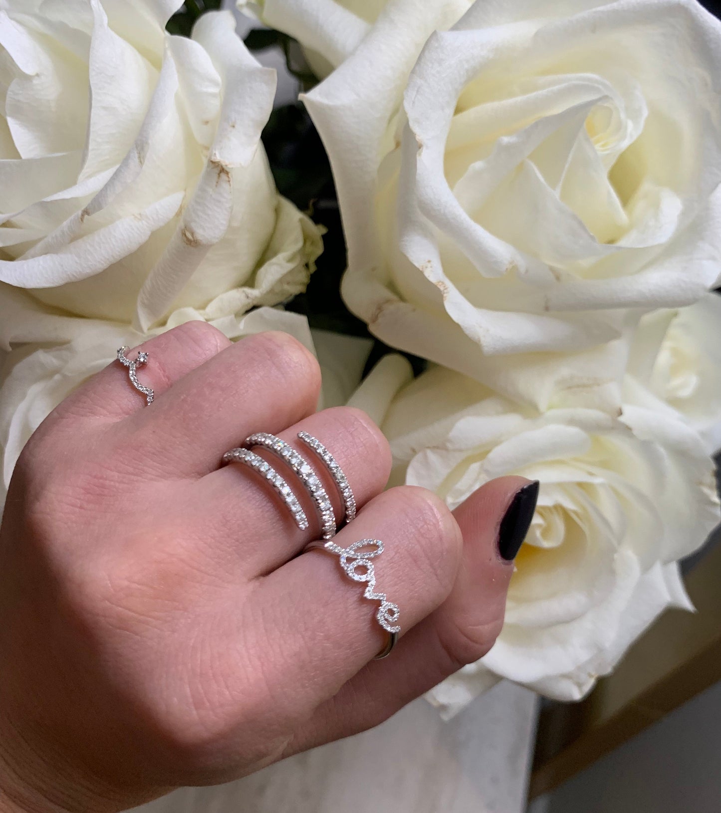 Diamond Script Love Ring - r.chiara