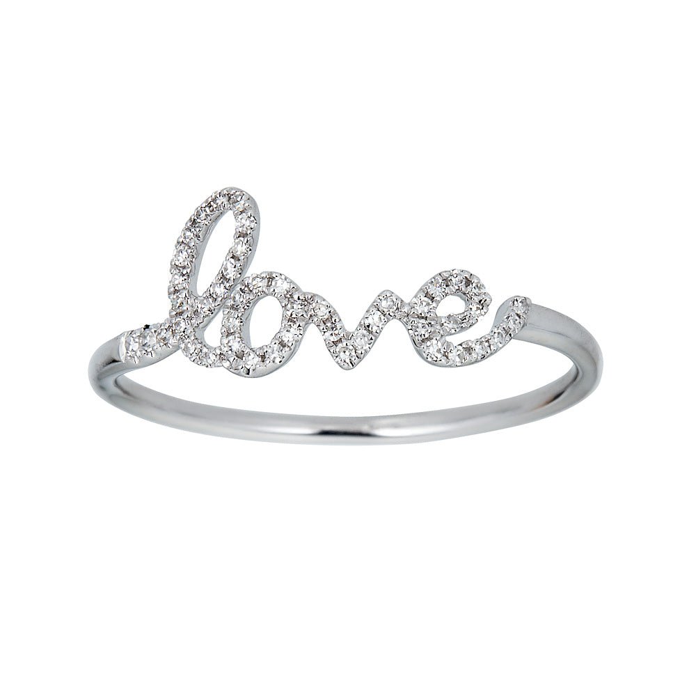 Diamond Script Love Ring - r.chiara