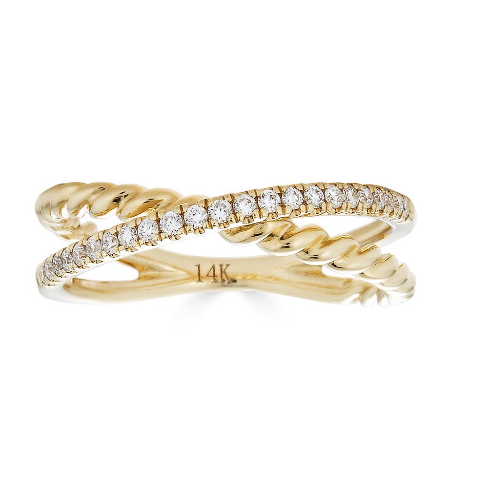 Diamond Twist Crossover Ring - r.chiara