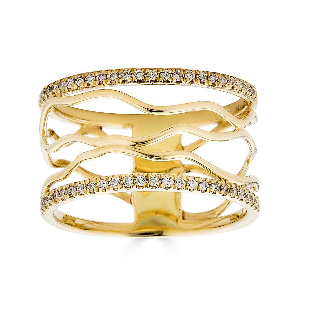 Diamond Wide Wavy Band - r.chiara