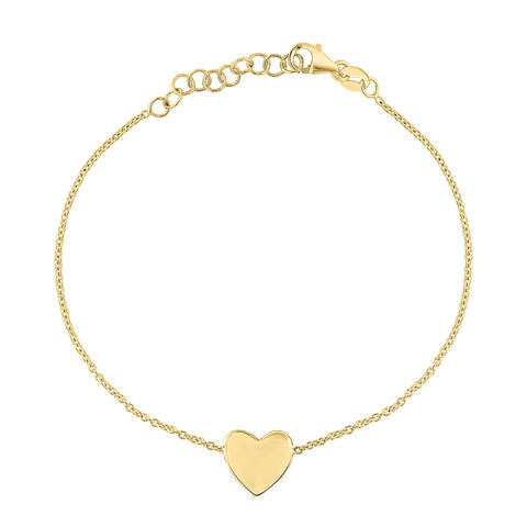 Engravable Gold Heart Bracelet - r.chiara
