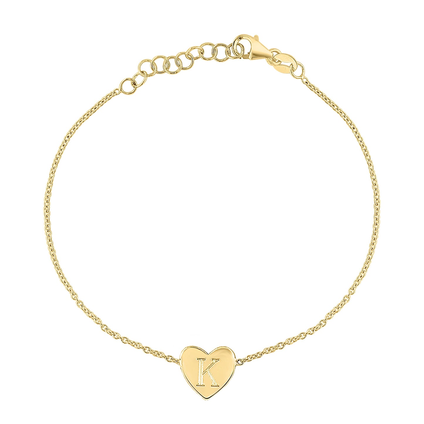 Engravable Gold Heart Bracelet - r.chiara