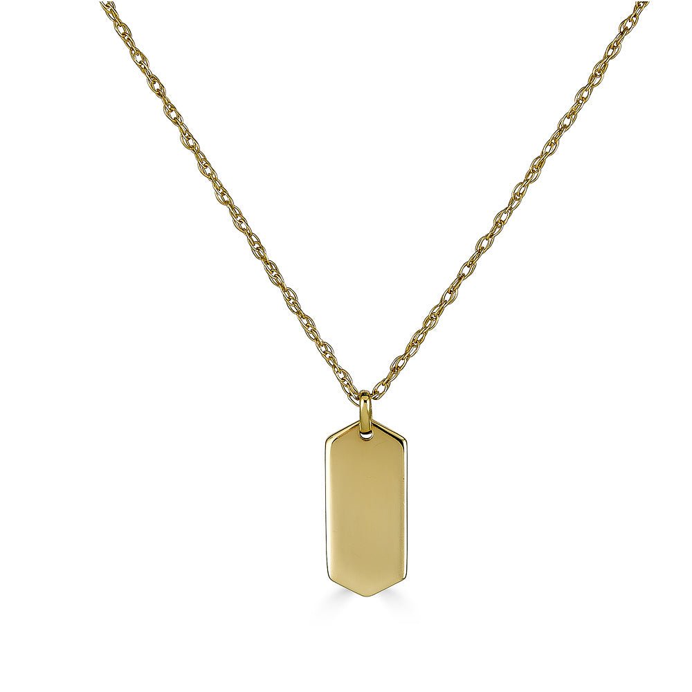 Engravable Gold Tag Pendant - r.chiara