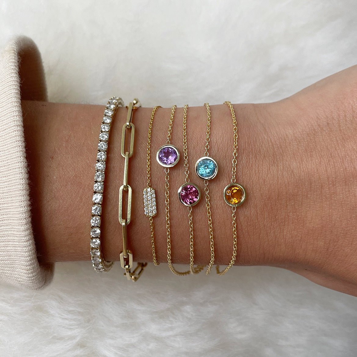Gemstone Bezel Bracelet - r.chiara