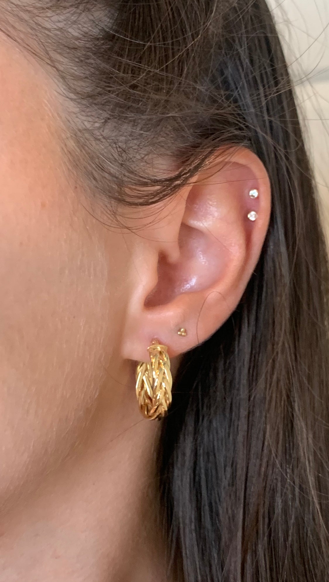 Gold Braided Hoop - r.chiara