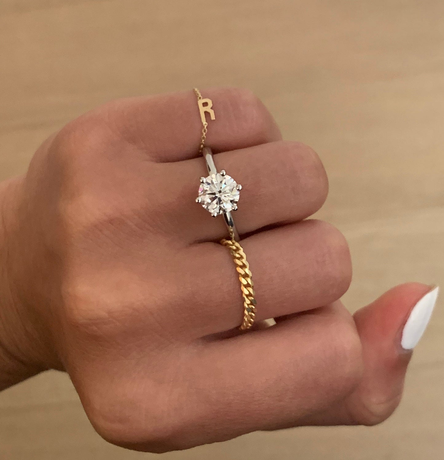 Gold Curb Chain Ring - r.chiara