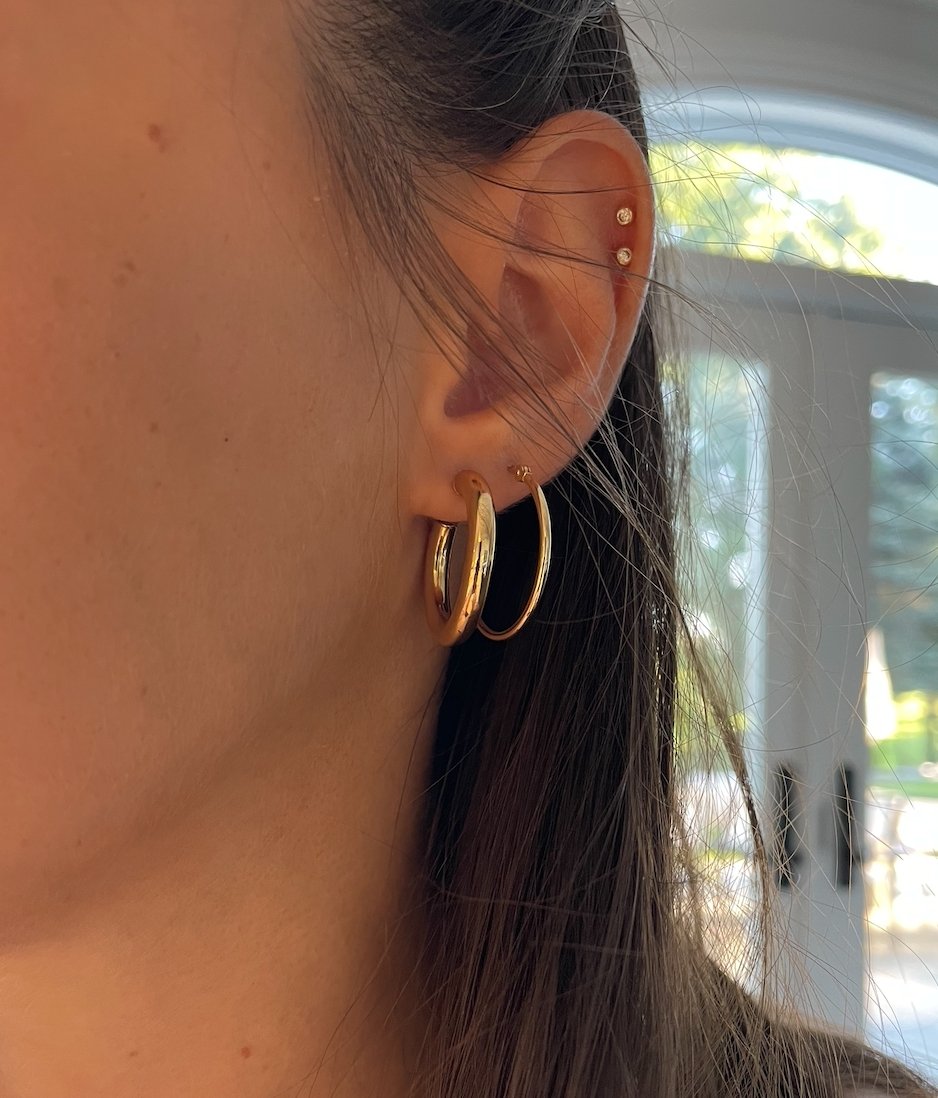 Gold Tube Hoops - r.chiara