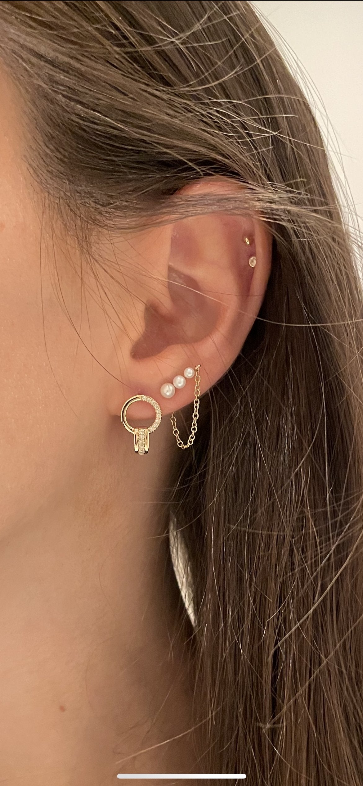 Half Diamond Center Earrings - r.chiara