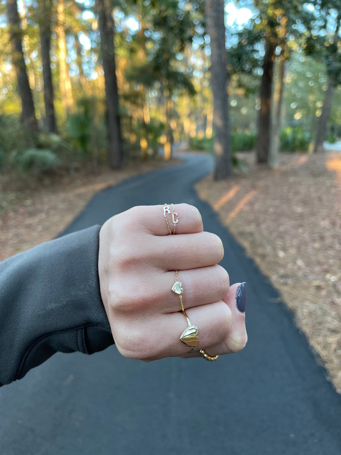 Heart Charm Chain Ring - r.chiara