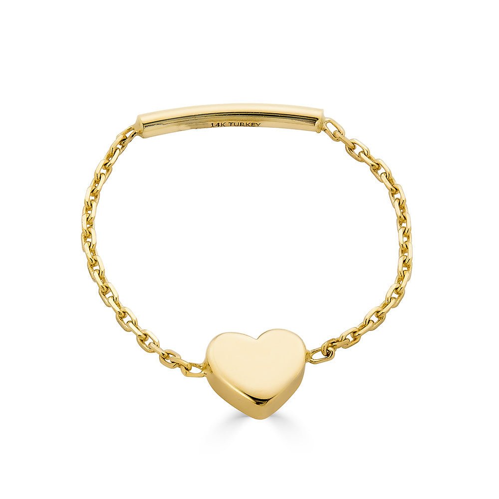Heart Charm Chain Ring - r.chiara