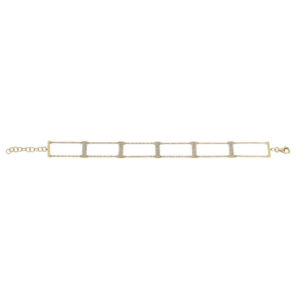 Large Diamond Bar Ladder Bracelet - r.chiara