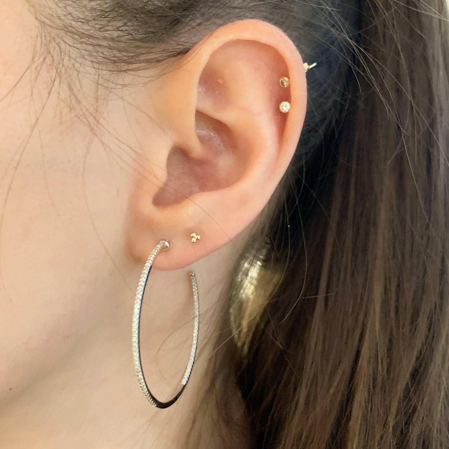 Large Open Diamond Hoops - r.chiara