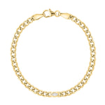 Marquise Bezel Curb Chain Bracelet - r.chiara