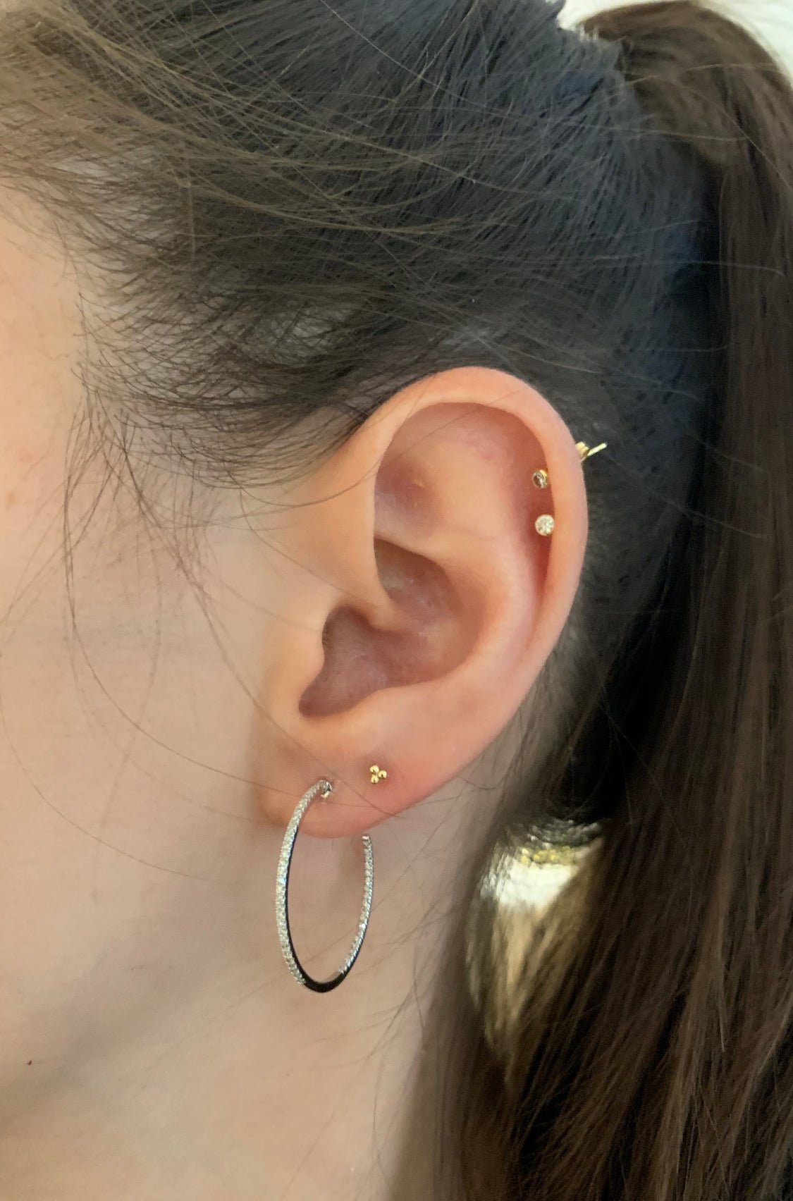 Medium Open Diamond Hoops - r.chiara