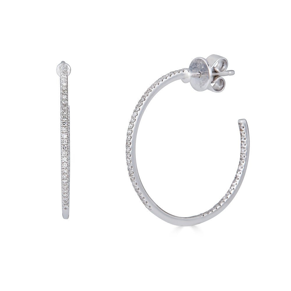 Medium Open Diamond Hoops - r.chiara
