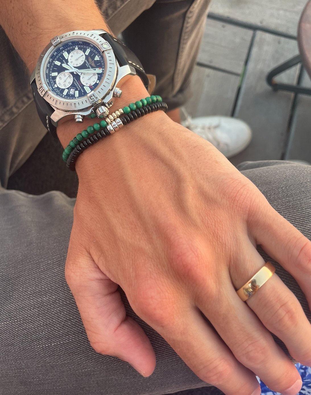 Mens Center Beaded Bracelet - r.chiara