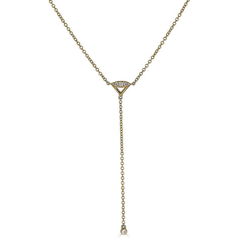 Mini Diamond Angle Lariat Necklace - r.chiara