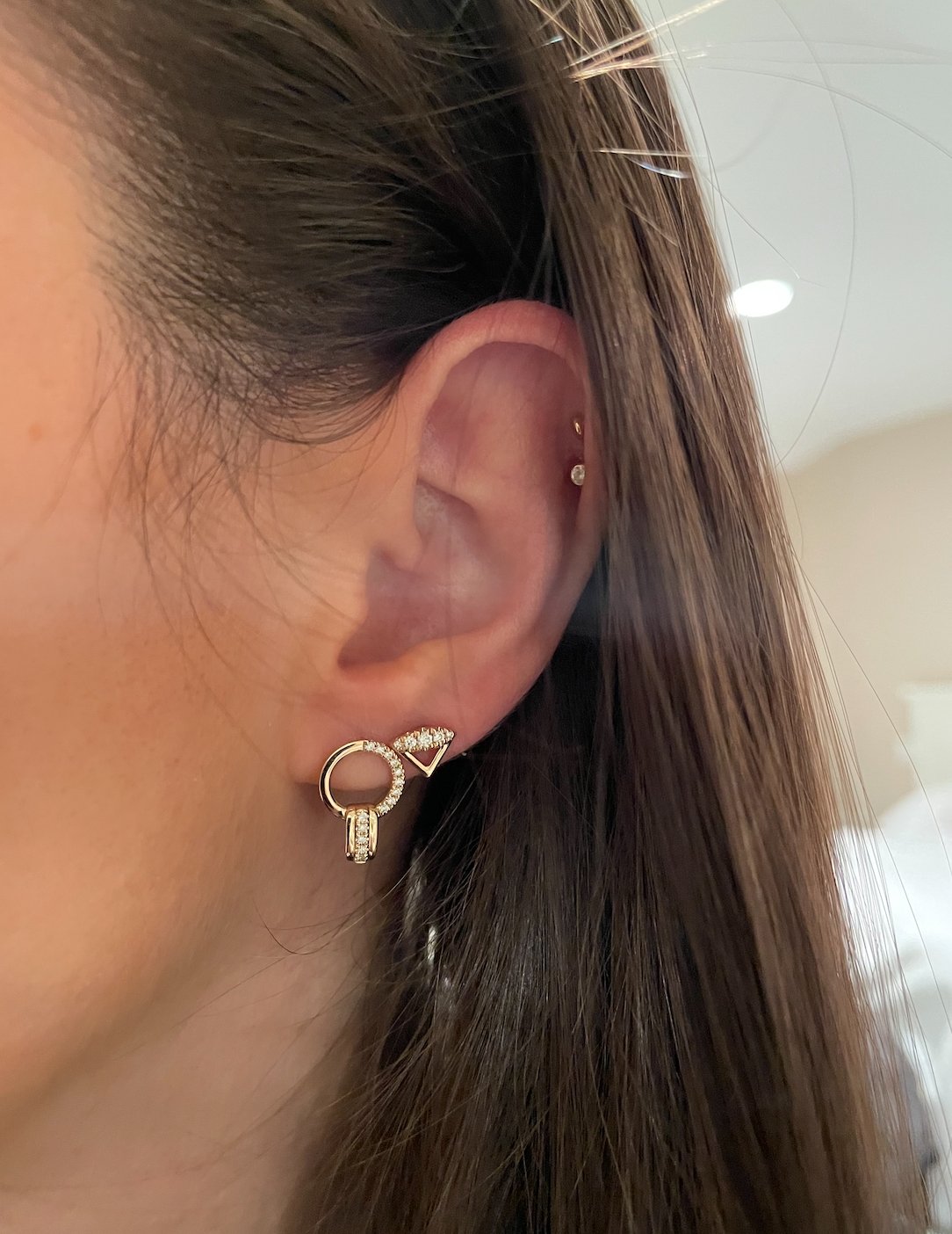 Mini Diamond Angle Studs - r.chiara