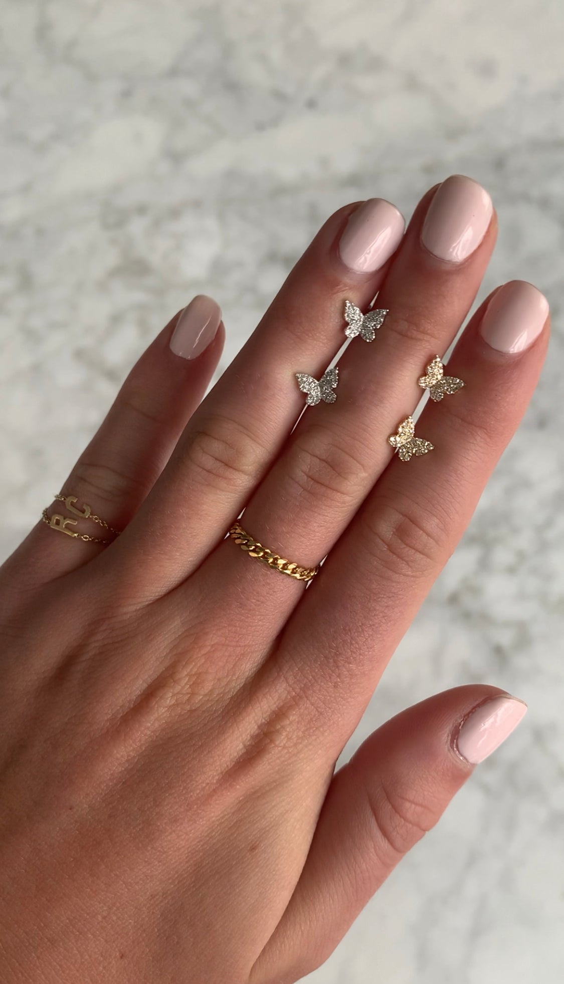 Mini Diamond Butterfly Studs - r.chiara