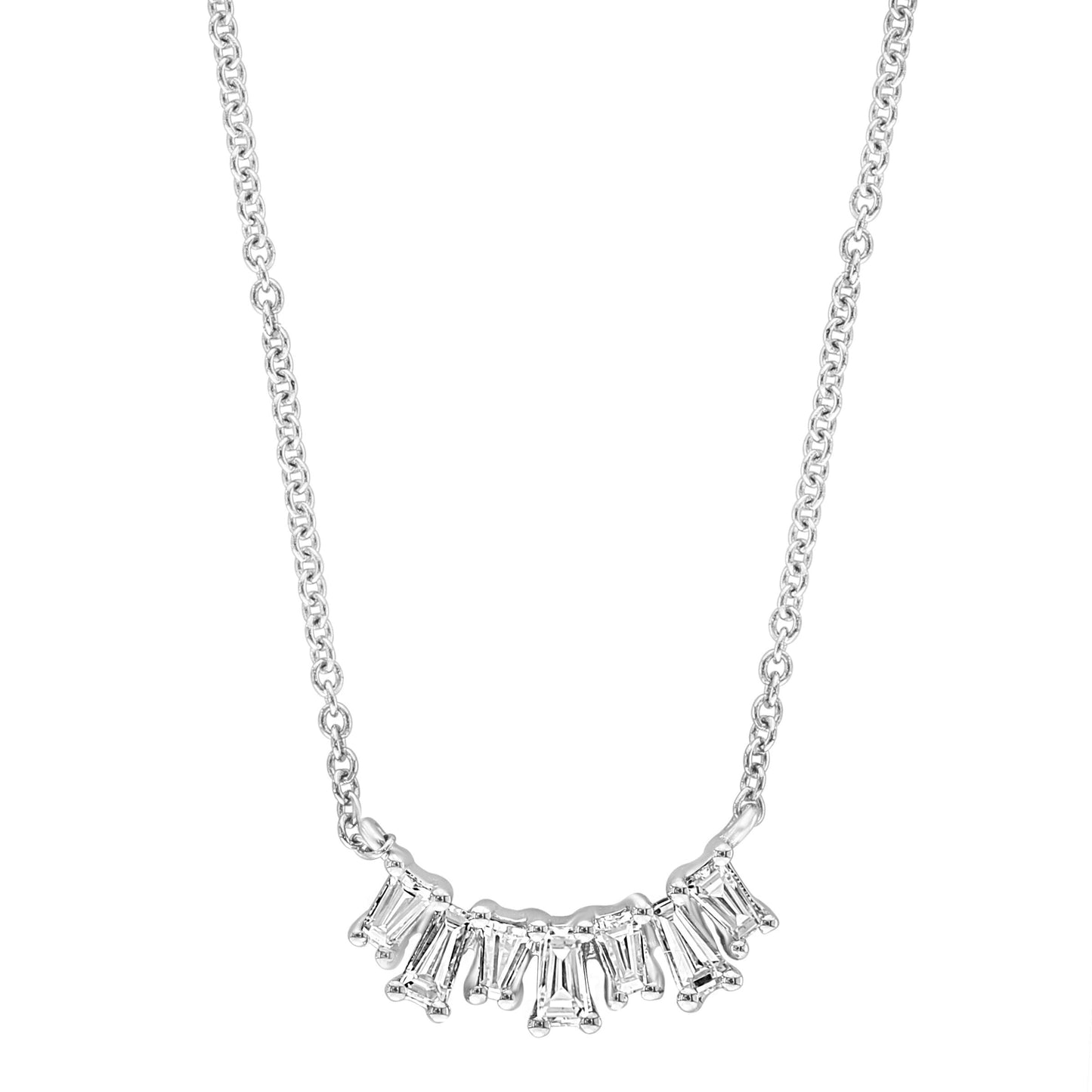 Multi Baguette Curve Necklace - r.chiara