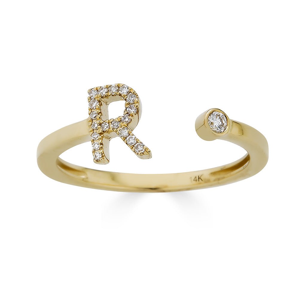 Open Diamond Initial Ring - r.chiara