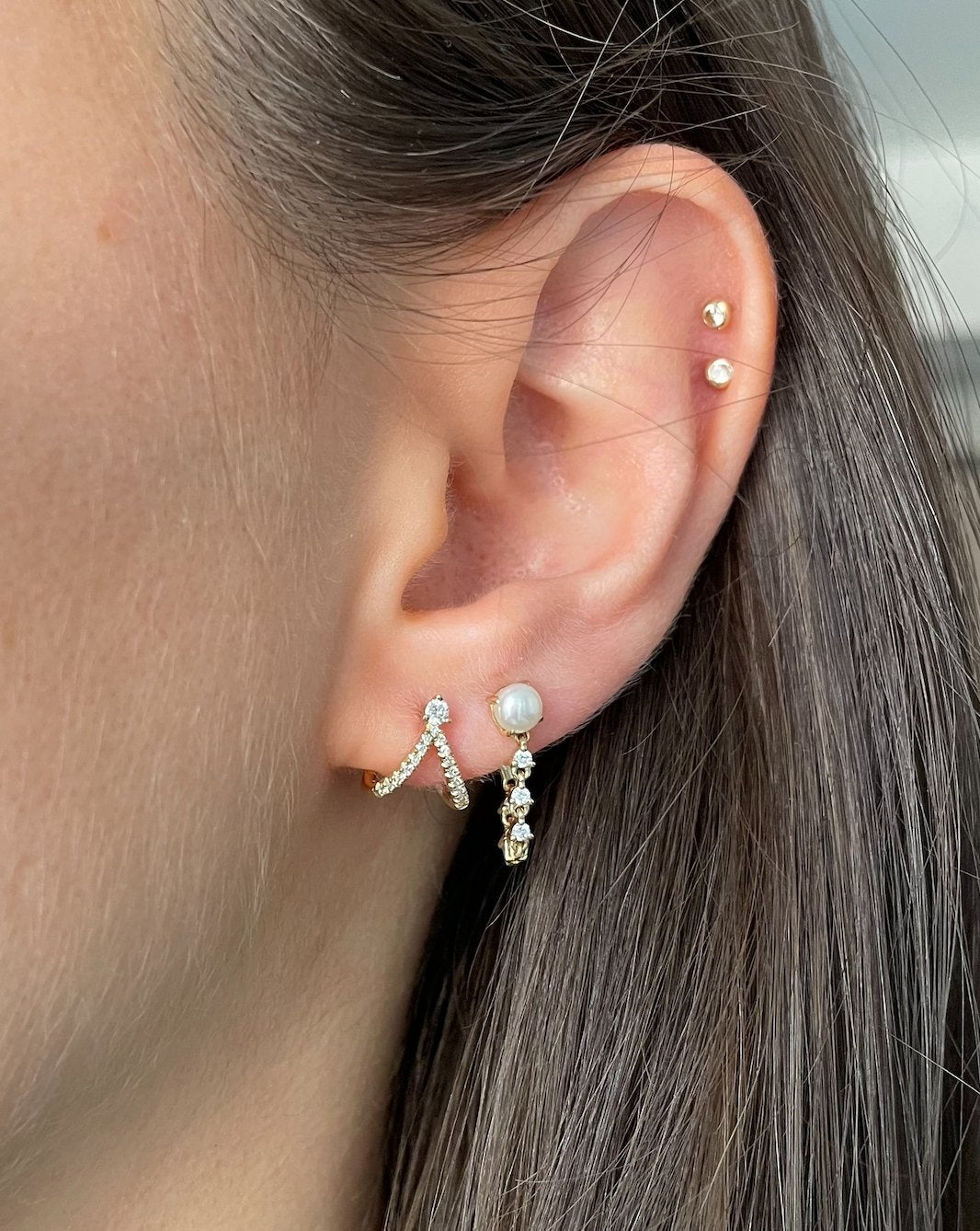 Pearl Diamond Wrap Earrings - r.chiara