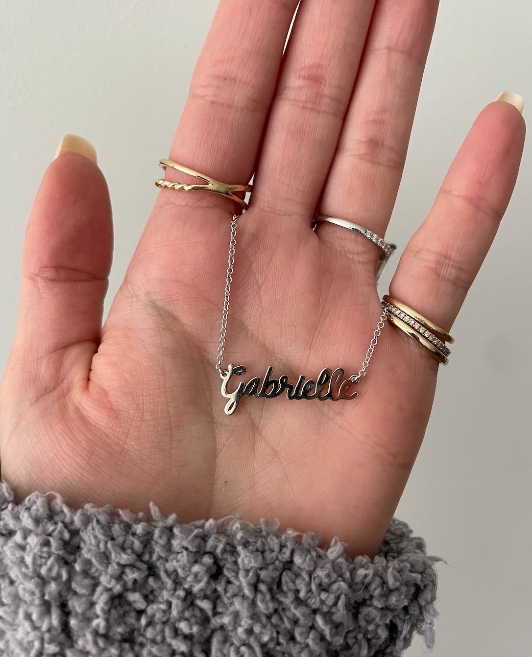 Script Gold Name Necklace - r.chiara