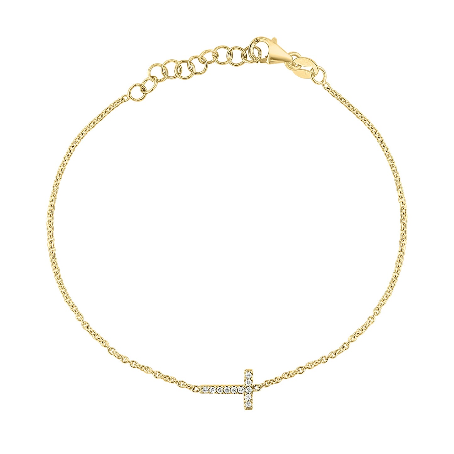 Sideways Diamond Initial Bracelet - r.chiara