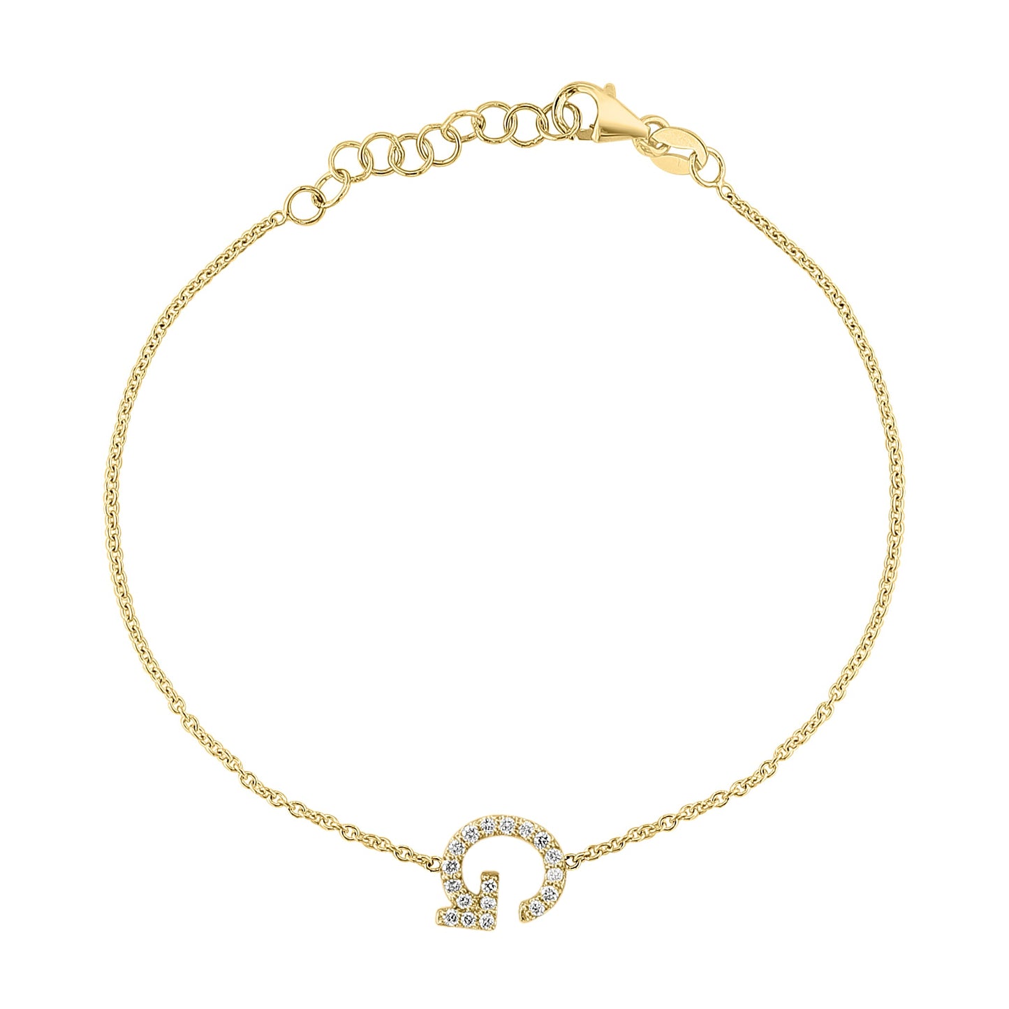Sideways Diamond Initial Bracelet - r.chiara