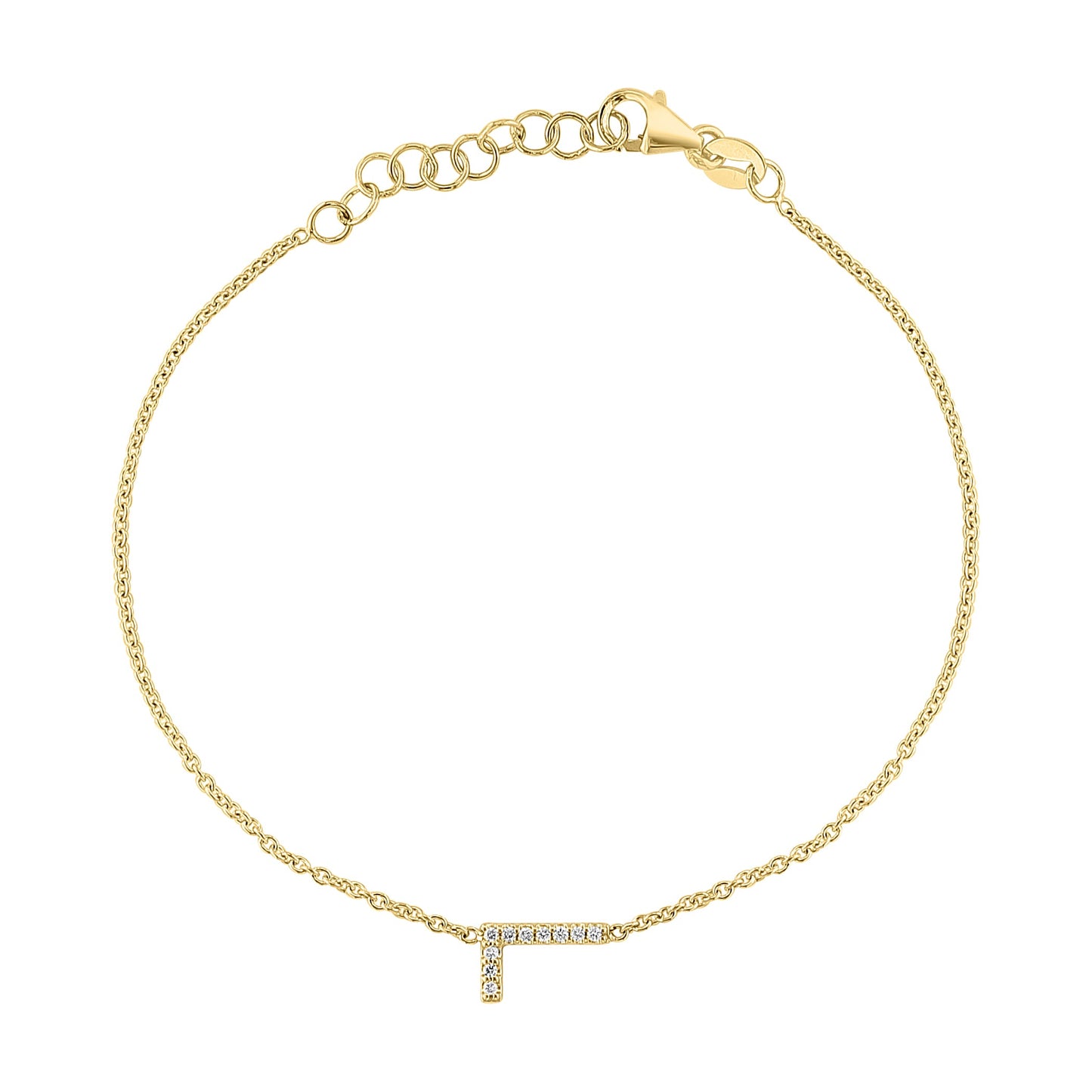 Sideways Diamond Initial Bracelet - r.chiara