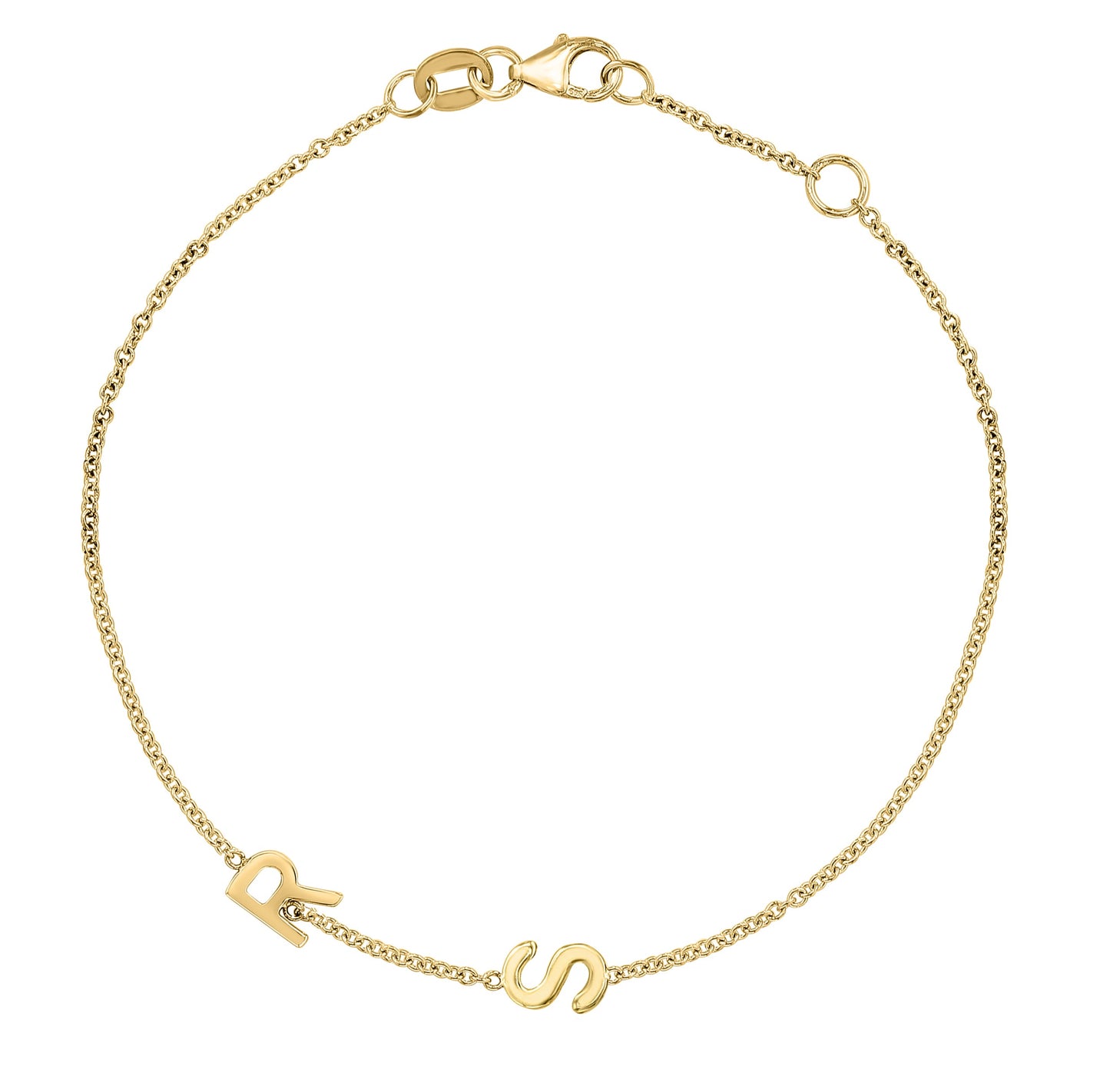 Sideways Double Initial Bracelet - r.chiara