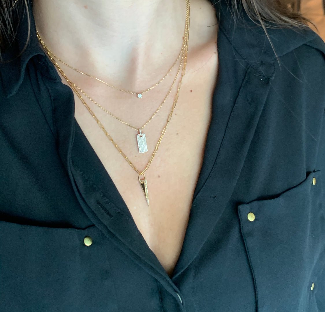 Single Diamond Bezel Necklace - r.chiara