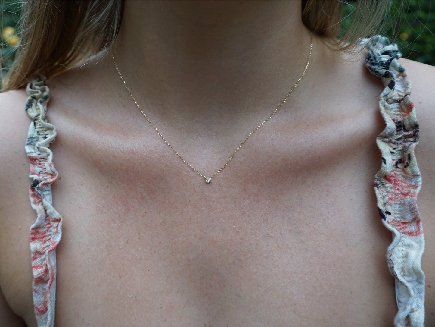 Single Diamond Bezel Necklace - r.chiara