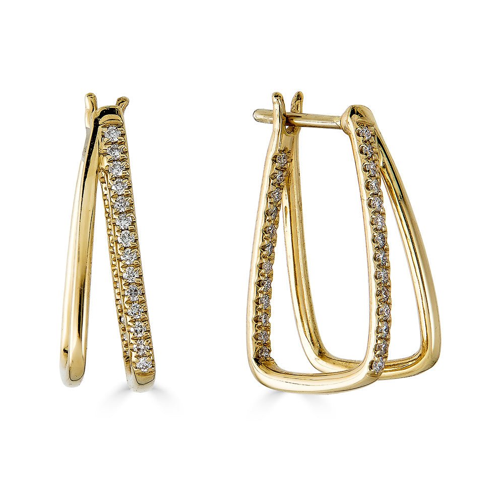 Square Split Diamond Hoops - r.chiara
