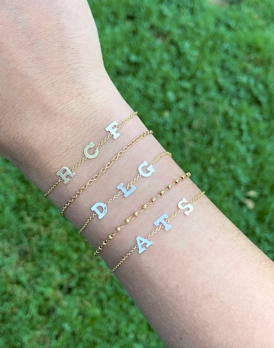 Three Block Initial Bracelet - r.chiara